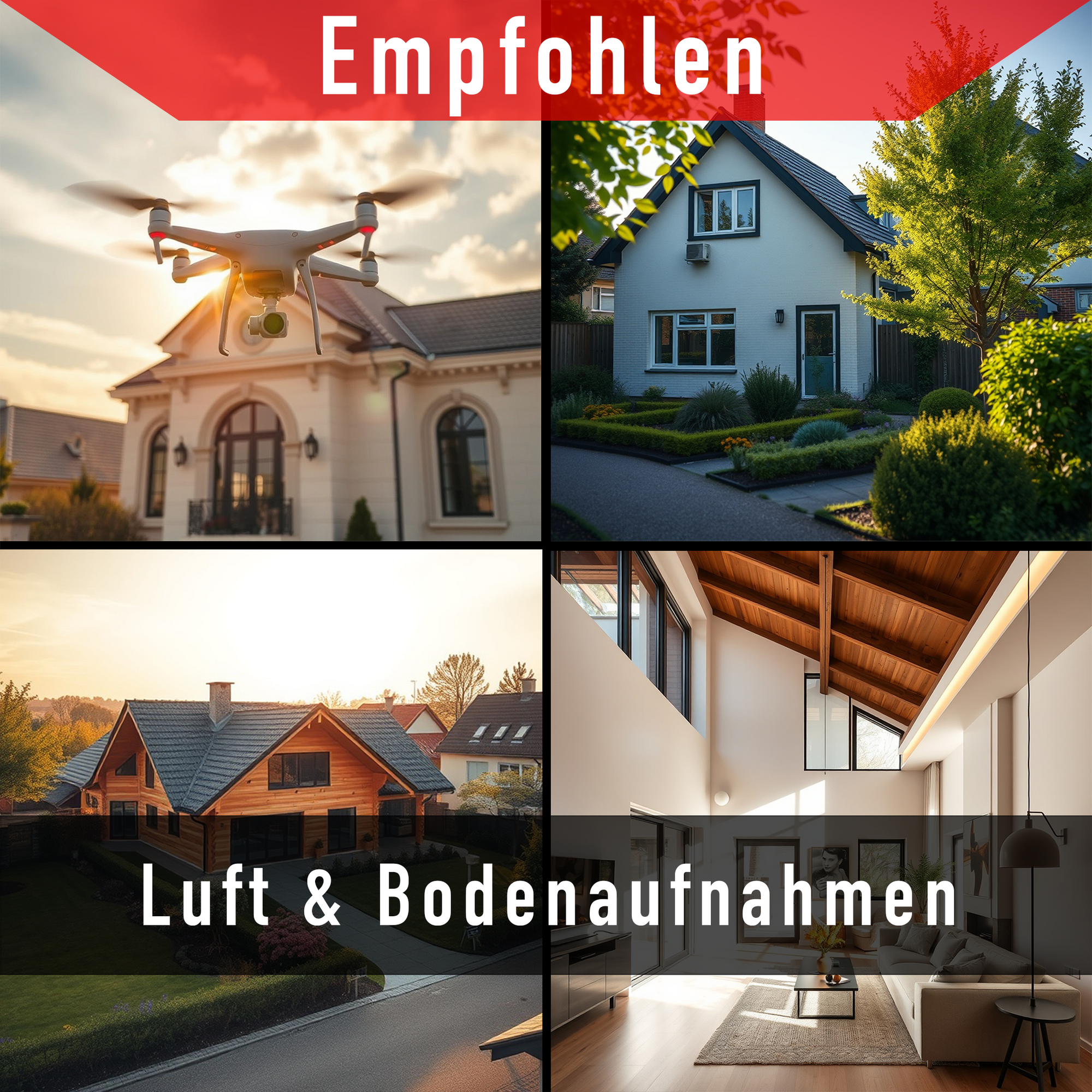 Komplett-Paket: Hochwertige Immobilienbilder – Für innen und außen, Luft und Boden